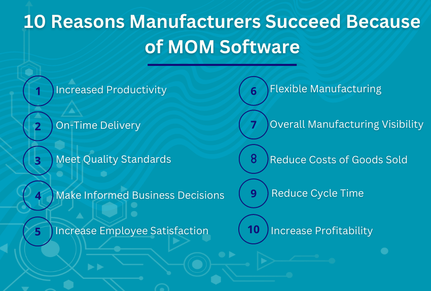10 reasons manufacturers succeed because of MOM Infopgraphic - Snic Solutions