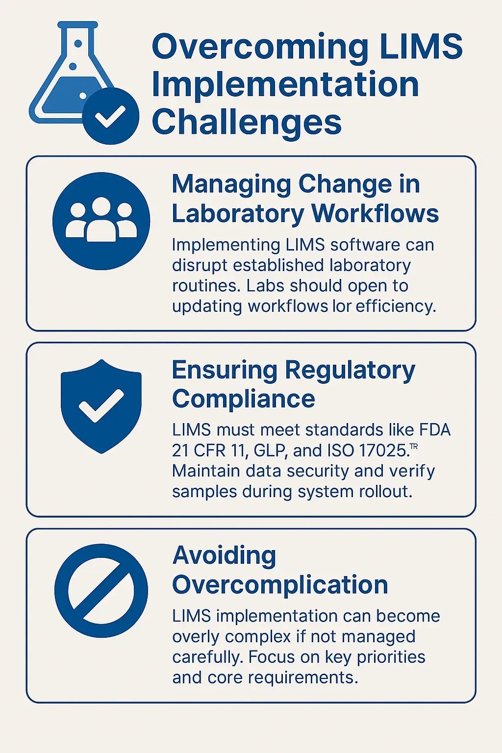 Overcoming LIMS Implementation Challenges Infographic - Snic Solutions-min